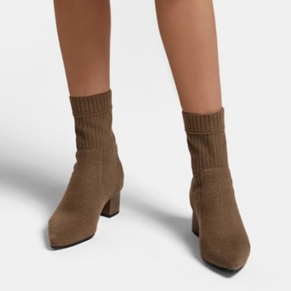 Vivaia Shoes - Vivaia Yedda Pointed-Toe Stripe Heeled Boots Tan Russet Brown Size 42 US 10